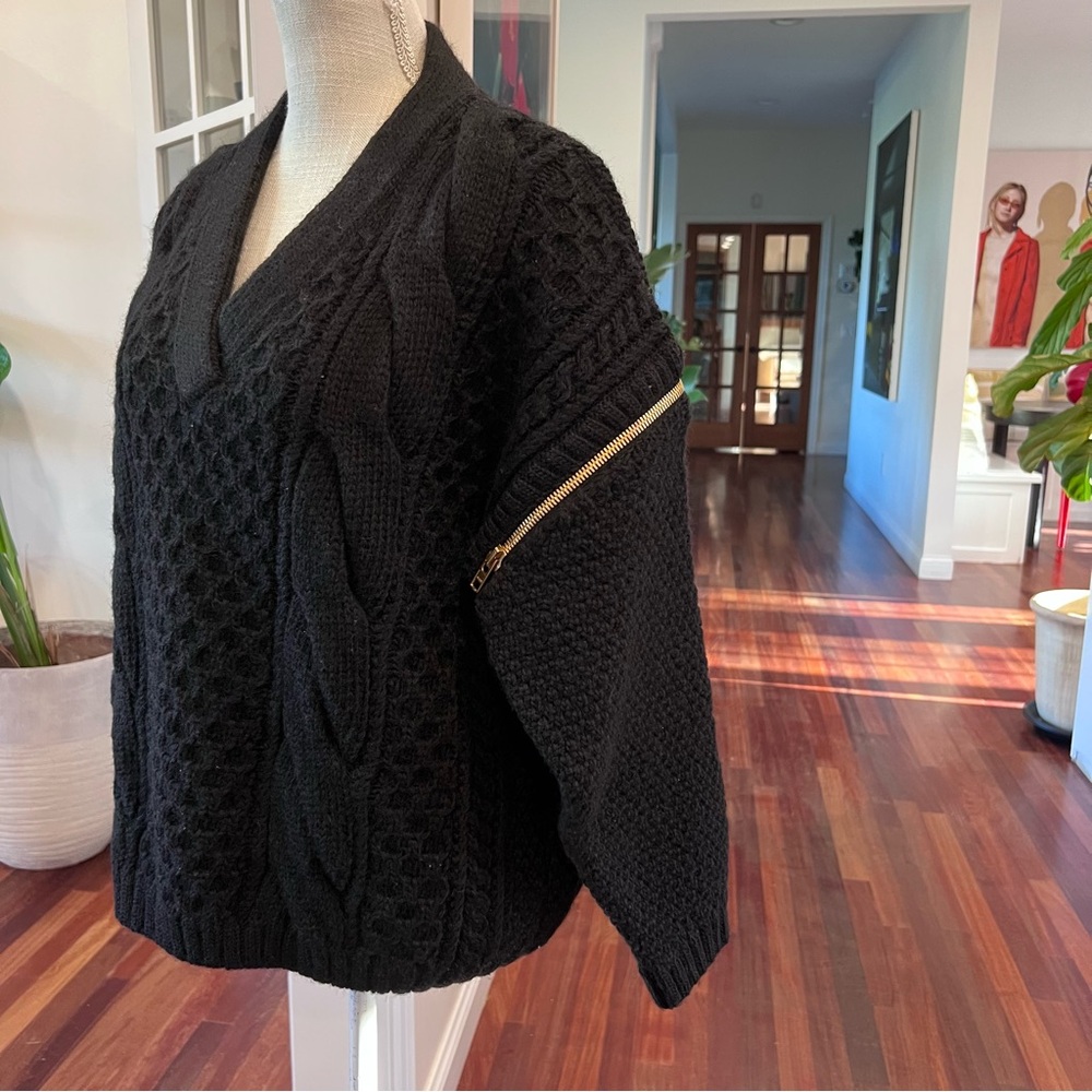 S MFSP$1900 GUCCI Unisex Chunky Cable Knit REMOVABLE SLEEVES Wool SWEATER - Picture 5 of 12